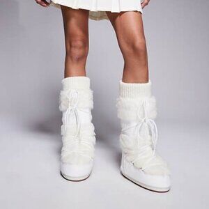 New MOON BOOT Icon Faux Fur Boot in Optical White S / M 35 - 38 size 4.5 5 6 7